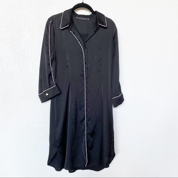 bebe Contrast Trim Loungewear Shirt Dress Size XS - Picture 1 of 10